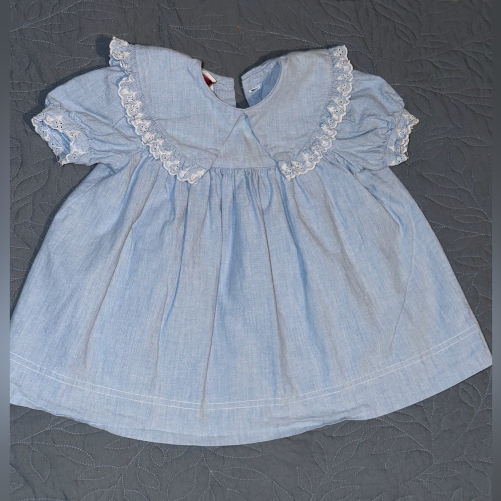 Sweet Heart Rose Light Blue Kids Blouse with Lace